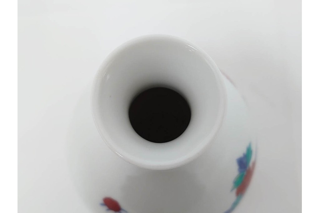 今泉今右衛門　有田焼　錦牡丹絵の花瓶(高さ約13cm)・錦桃画の摘入小鉢6点セット　(R-087411)