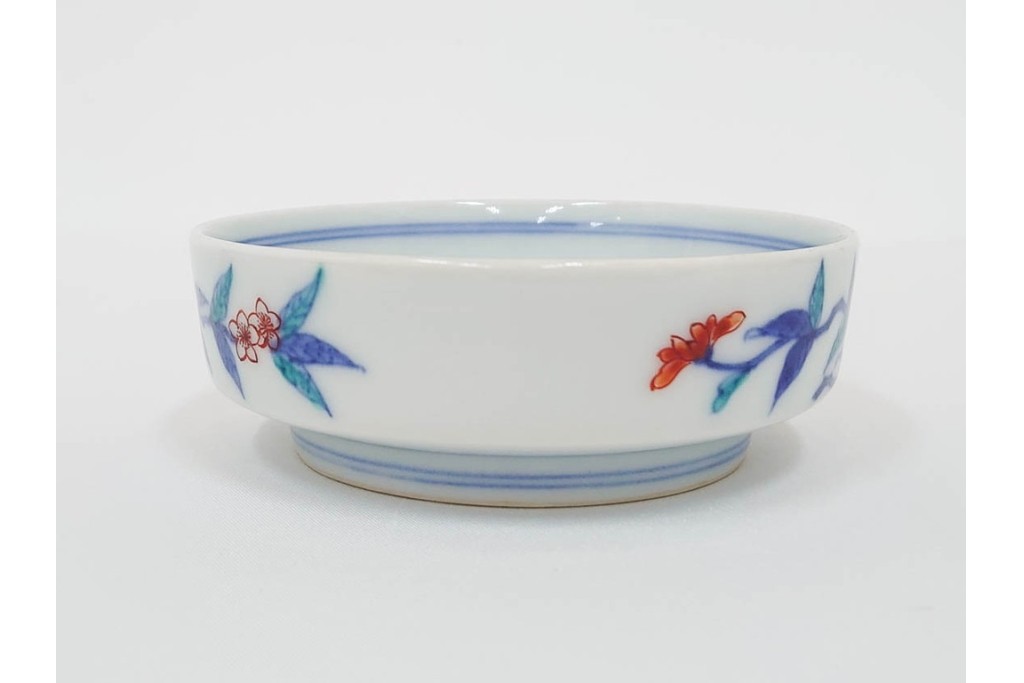 今泉今右衛門　有田焼　錦牡丹絵の花瓶(高さ約13cm)・錦桃画の摘入小鉢6点セット　(R-087411)