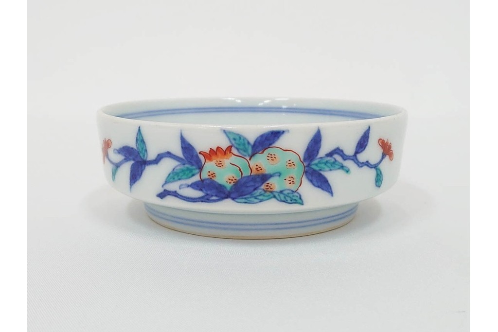 今泉今右衛門　有田焼　錦牡丹絵の花瓶(高さ約13cm)・錦桃画の摘入小鉢6点セット　(R-087411)