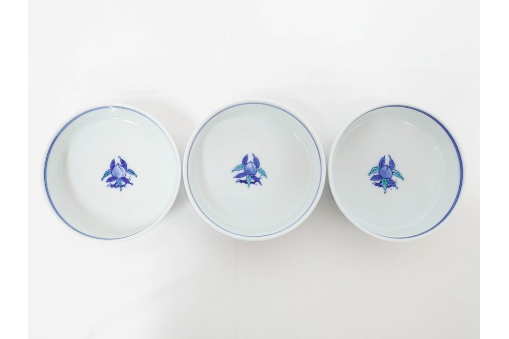 今泉今右衛門　有田焼　錦牡丹絵の花瓶(高さ約13cm)・錦桃画の摘入小鉢6点セット　(R-087411)