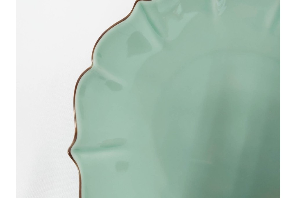 深川製磁　百年庵　和皿揃　笹青磁の皿5枚セット　共箱付き　(R-087413)