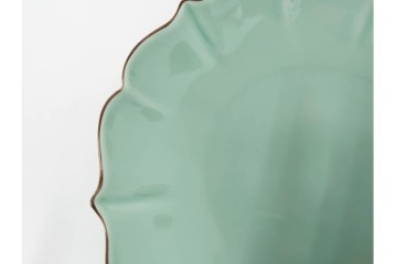 深川製磁　百年庵　和皿揃　笹青磁の皿5枚セット　共箱付き　(R-087413)