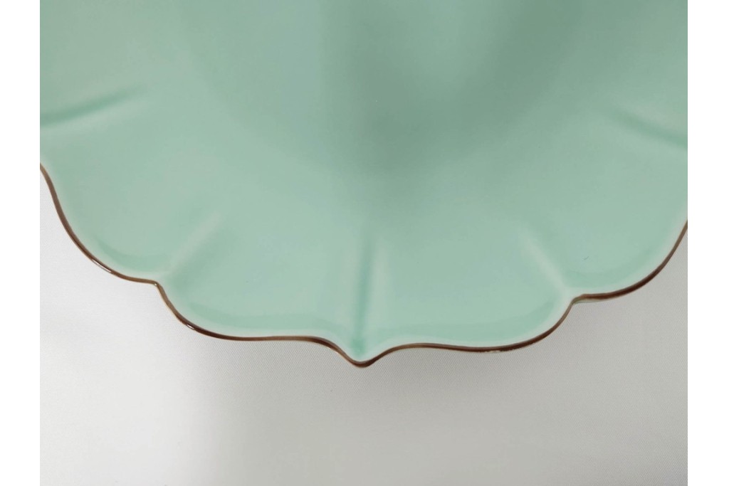 深川製磁　百年庵　和皿揃　笹青磁の皿5枚セット　共箱付き　(R-087413)