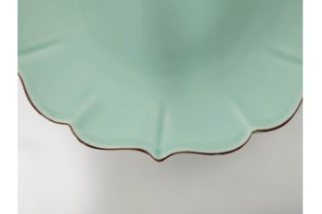 深川製磁　百年庵　和皿揃　笹青磁の皿5枚セット　共箱付き　(R-087413)