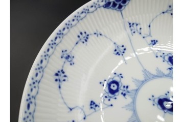 デンマーク製　ROYAL COPENHAGEN(ロイヤルコペンハーゲン)　ブルーフルーテッド　ハーフレースのコンポート　(R-087414)