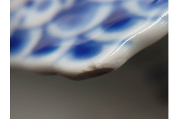 デンマーク製　ROYAL COPENHAGEN(ロイヤルコペンハーゲン)　ブルーフルーテッド　ハーフレースのコンポート　(R-087414)