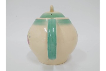 イギリスヴィンテージ　Susie Cooper(スージークーパー)　スワンシースプレイ　ティーポット・クリーマー・プレート・カップ&ソーサー・トリオ6客　洋食器セット　(R-087415)