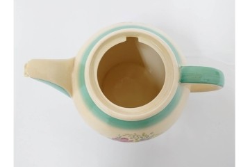 イギリスヴィンテージ　Susie Cooper(スージークーパー)　スワンシースプレイ　ティーポット・クリーマー・プレート・カップ&ソーサー・トリオ6客　洋食器セット　(R-087415)