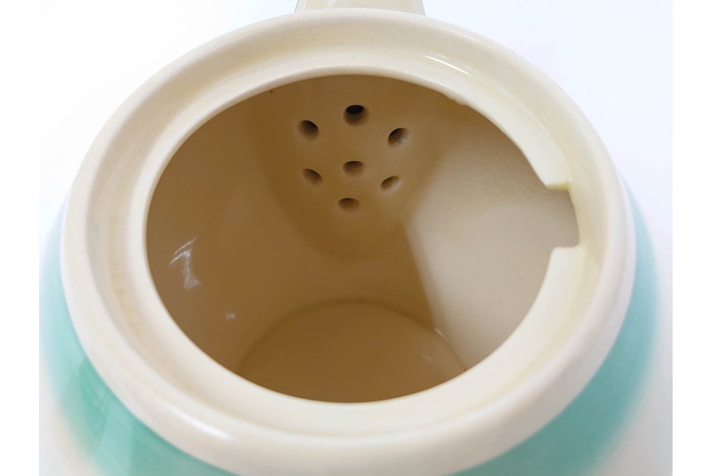 イギリスヴィンテージ　Susie Cooper(スージークーパー)　スワンシースプレイ　ティーポット・クリーマー・プレート・カップ&ソーサー・トリオ6客　洋食器セット　(R-087415)