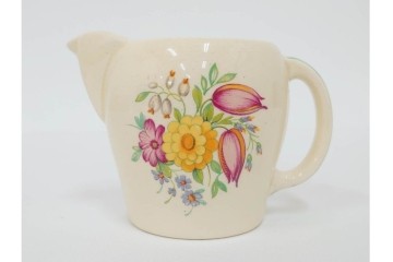 イギリスヴィンテージ　Susie Cooper(スージークーパー)　スワンシースプレイ　ティーポット・クリーマー・プレート・カップ&ソーサー・トリオ6客　洋食器セット　(R-087415)