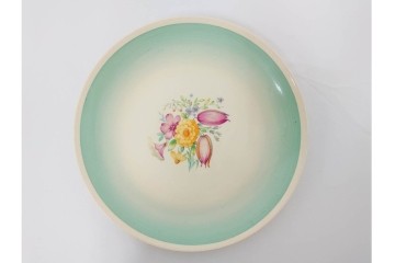 イギリスヴィンテージ　Susie Cooper(スージークーパー)　スワンシースプレイ　ティーポット・クリーマー・プレート・カップ&ソーサー・トリオ6客　洋食器セット　(R-087415)