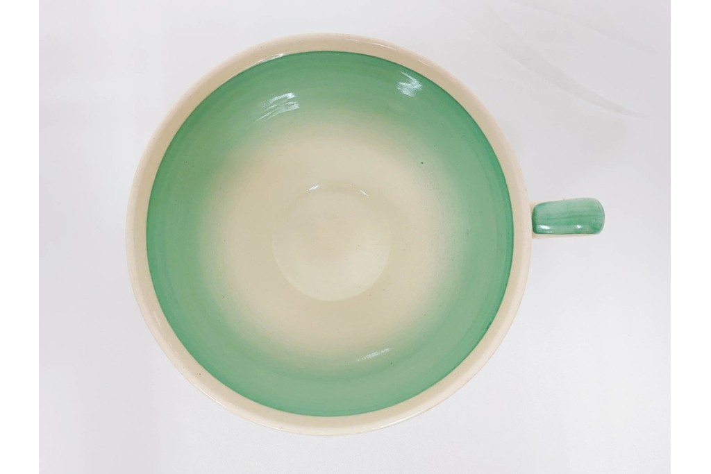 イギリスヴィンテージ　Susie Cooper(スージークーパー)　スワンシースプレイ　ティーポット・クリーマー・プレート・カップ&ソーサー・トリオ6客　洋食器セット　(R-087415)