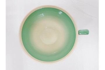 イギリスヴィンテージ　Susie Cooper(スージークーパー)　スワンシースプレイ　ティーポット・クリーマー・プレート・カップ&ソーサー・トリオ6客　洋食器セット　(R-087415)