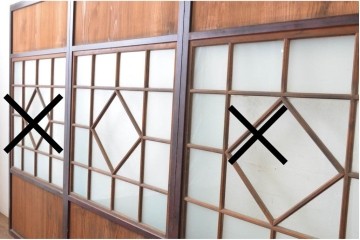 アンティーク建具　大正から昭和初期　大正ロマンな雰囲気漂うガラス帯戸1枚　(R-087421)