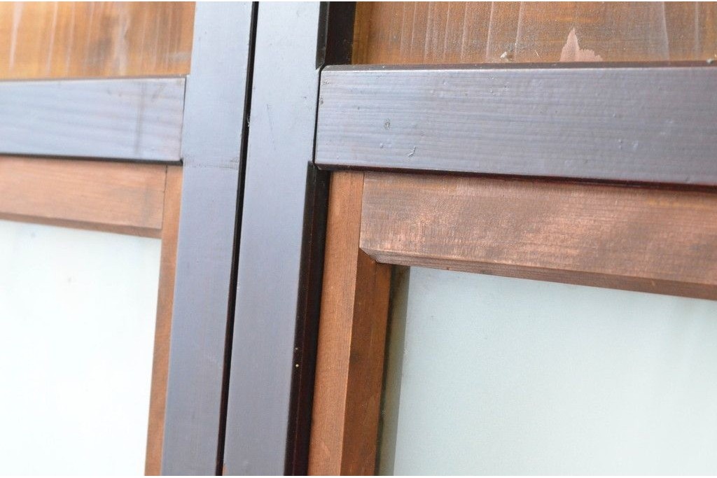 アンティーク建具　大正から昭和初期　大正ロマンな雰囲気漂うガラス帯戸1枚　(R-087421)