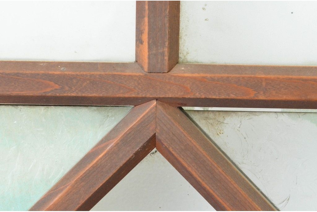 アンティーク建具　大正から昭和初期　大正ロマンな雰囲気漂うガラス帯戸1枚　(R-087421)