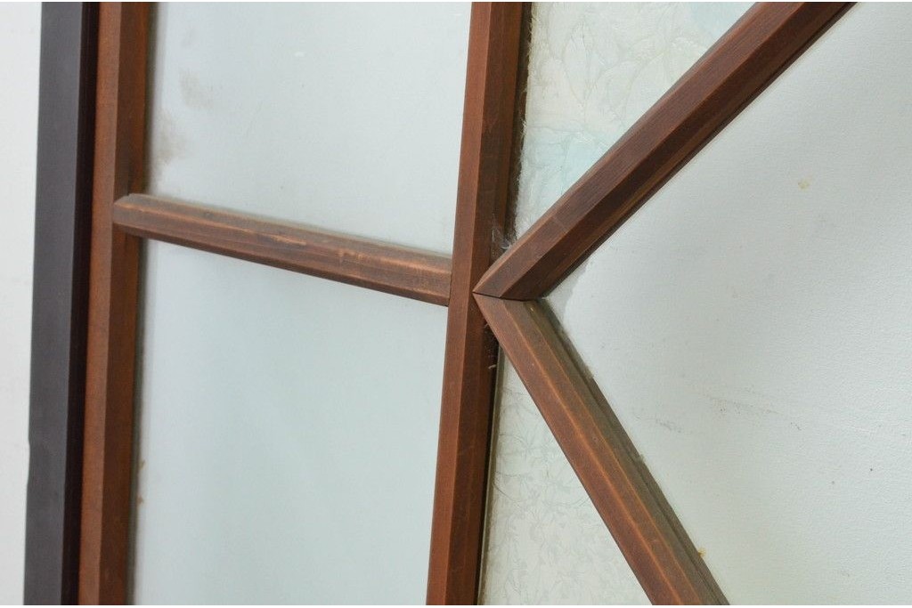 アンティーク建具　大正から昭和初期　大正ロマンな雰囲気漂うガラス帯戸1枚　(R-087421)