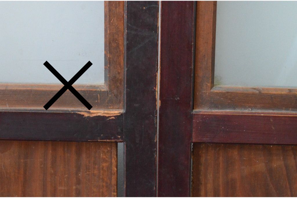 アンティーク建具　大正から昭和初期　大正ロマンな雰囲気漂うガラス帯戸1枚　(R-087421)