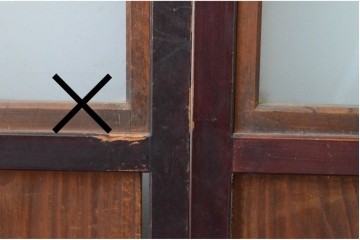 アンティーク建具　大正から昭和初期　大正ロマンな雰囲気漂うガラス帯戸1枚　(R-087421)