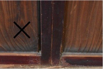 アンティーク建具　大正から昭和初期　大正ロマンな雰囲気漂うガラス帯戸1枚　(R-087421)