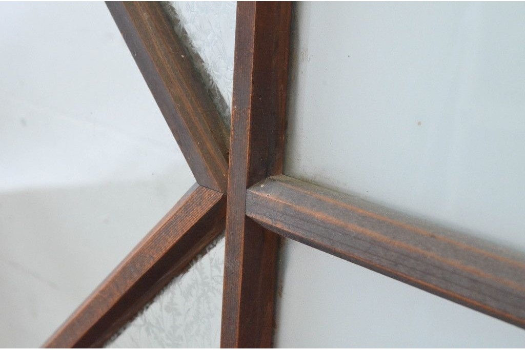 アンティーク建具　大正から昭和初期　大正ロマンな雰囲気漂うガラス帯戸1枚　(R-087421)