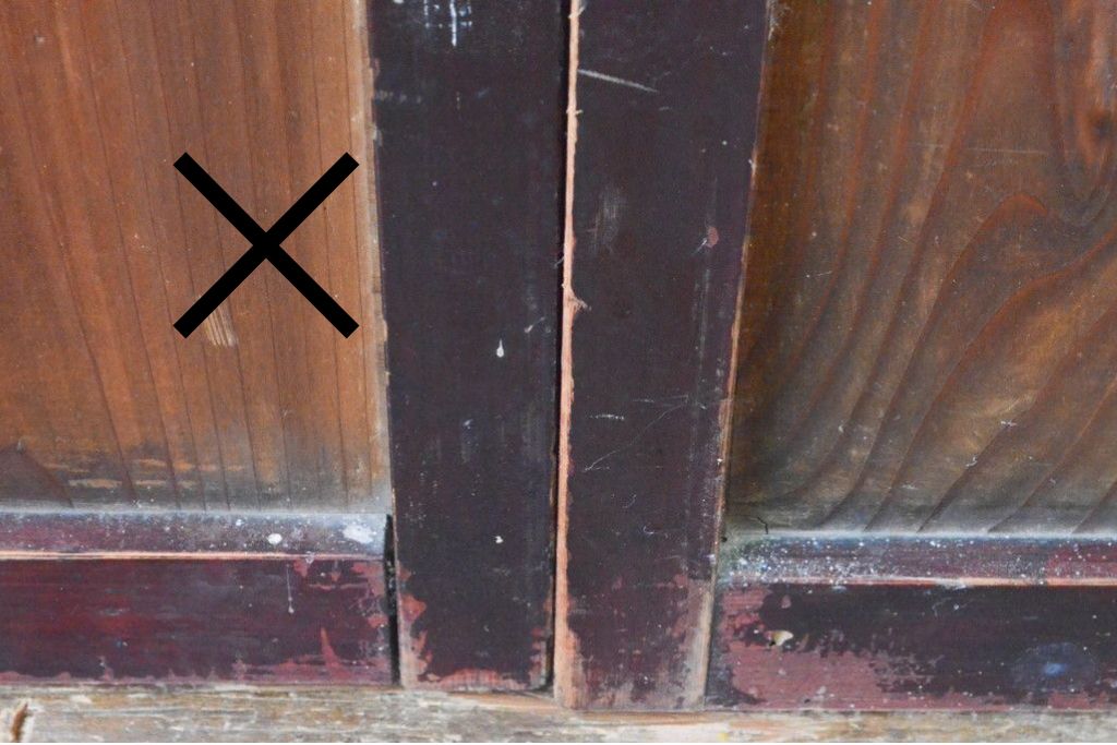 アンティーク建具　大正から昭和初期　大正ロマンな雰囲気漂うガラス帯戸1枚　(R-087421)