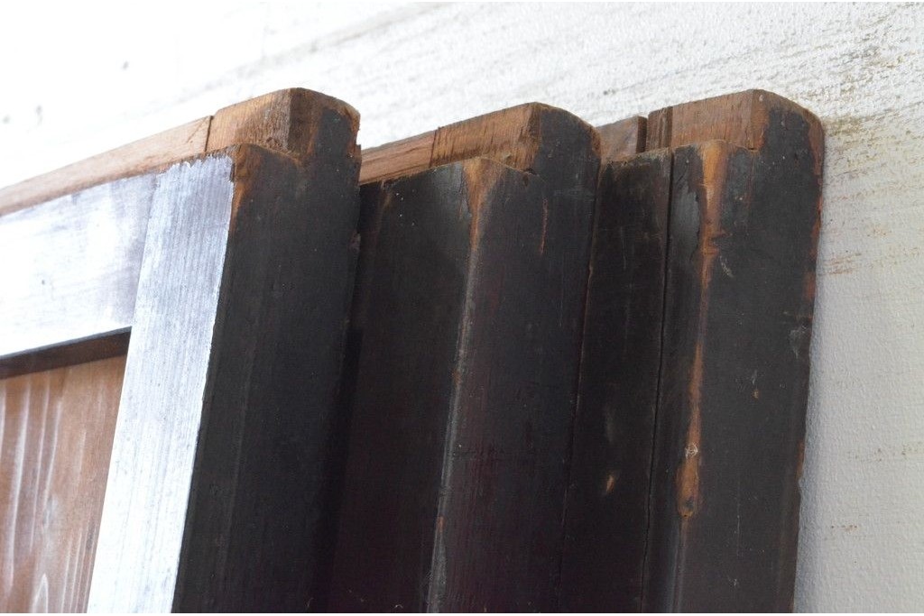 アンティーク建具　大正から昭和初期　大正ロマンな雰囲気漂うガラス帯戸1枚　(R-087421)