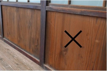 アンティーク建具　大正から昭和初期　大正ロマンな雰囲気漂うガラス帯戸1枚　(R-087421)