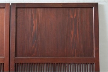 アンティーク建具　明治から大正期　アクリル板入り　長い歴史を刻んだ風合いが魅力的な格子帯戸1枚　(R-087422)