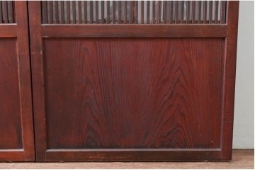 アンティーク建具　明治から大正期　アクリル板入り　長い歴史を刻んだ風合いが魅力的な格子帯戸1枚　(R-087422)