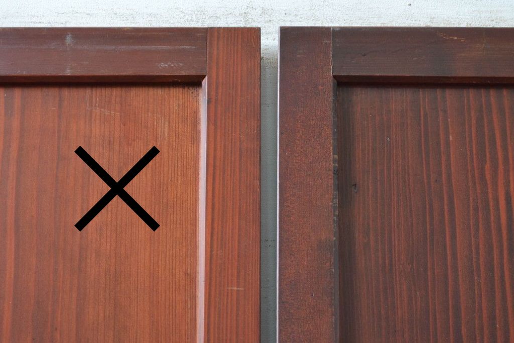 アンティーク建具　明治から大正期　アクリル板入り　長い歴史を刻んだ風合いが魅力的な格子帯戸1枚　(R-087422)