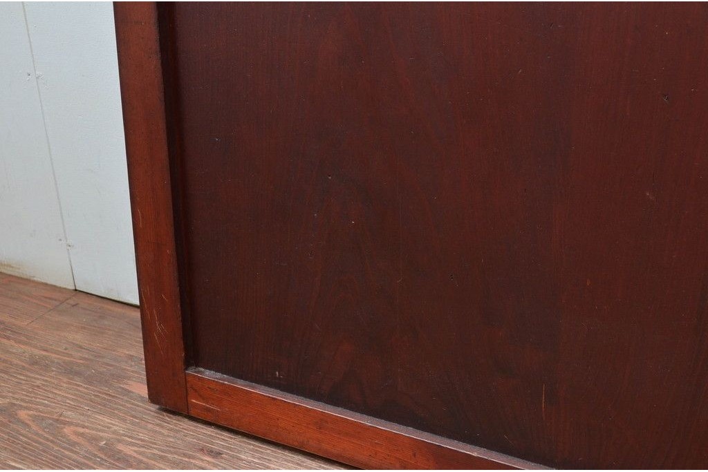 アンティーク建具　明治から大正期　アクリル板入り　長い歴史を刻んだ風合いが魅力的な格子帯戸1枚　(R-087422)