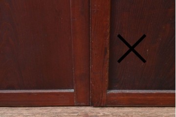 アンティーク建具　明治から大正期　アクリル板入り　長い歴史を刻んだ風合いが魅力的な格子帯戸1枚　(R-087422)