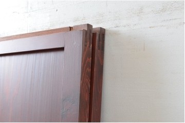 アンティーク建具　明治から大正期　アクリル板入り　長い歴史を刻んだ風合いが魅力的な格子帯戸1枚　(R-087422)