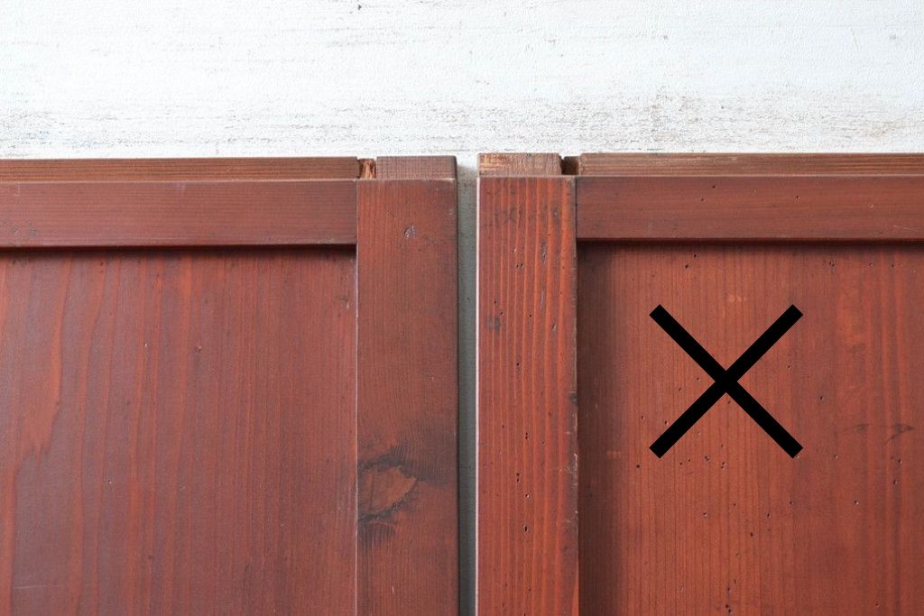 アンティーク建具　明治から大正期　アクリル板入り　長い歴史を刻んだ風合いが魅力的な格子帯戸1枚　(R-087422)