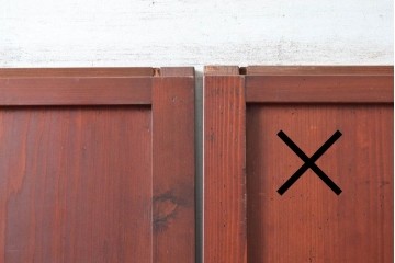 アンティーク建具　明治から大正期　アクリル板入り　長い歴史を刻んだ風合いが魅力的な格子帯戸1枚　(R-087422)