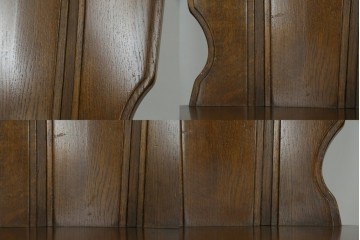 中古　美品　希少な絶版品!!　カリモク家具(karimoku)　ルスティック(RUSTIC)　オーク材　カントリースタイルの空間づくりにおすすめなダイニングチェア2脚セット　(R-087423)