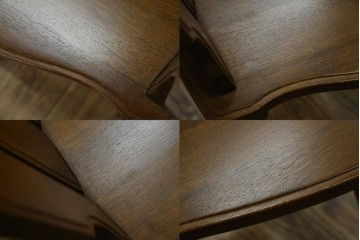 中古　美品　希少な絶版品!!　カリモク家具(karimoku)　ルスティック(RUSTIC)　オーク材　カントリースタイルの空間づくりにおすすめなダイニングチェア2脚セット　(R-087423)