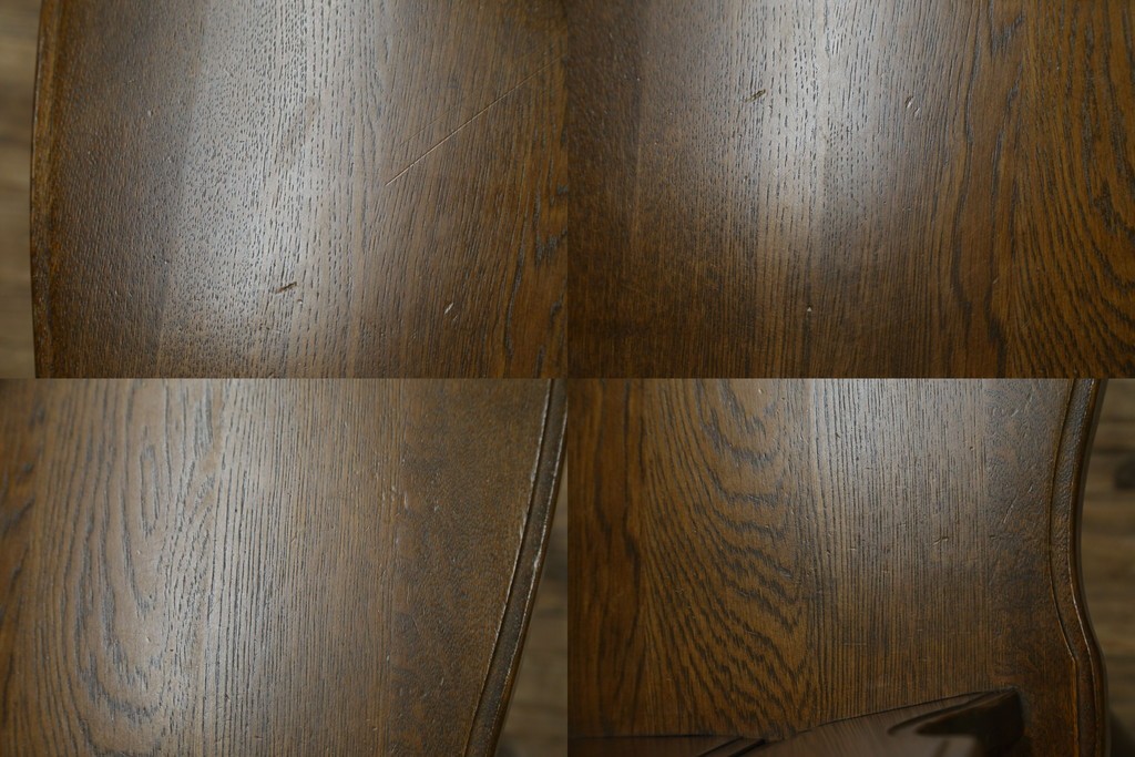 中古　美品　希少な絶版品!!　カリモク家具(karimoku)　ルスティック(RUSTIC)　オーク材　カントリースタイルの空間づくりにおすすめなダイニングチェア2脚セット　(R-087423)