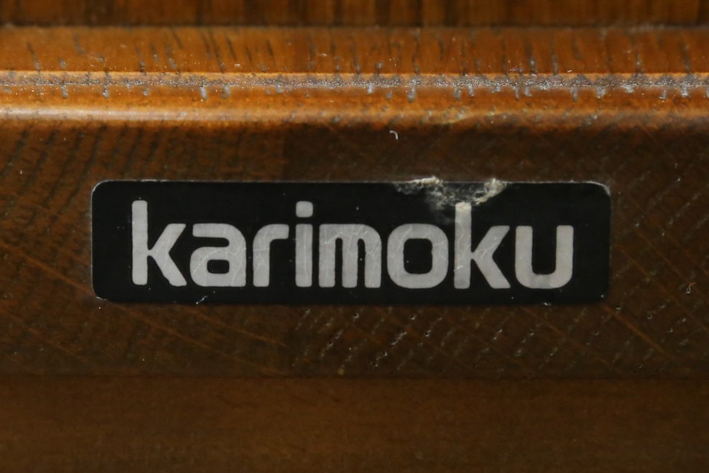 中古　美品　希少な絶版品!!　カリモク家具(karimoku)　ルスティック(RUSTIC)　オーク材　カントリースタイルの空間づくりにおすすめなダイニングチェア2脚セット　(R-087423)