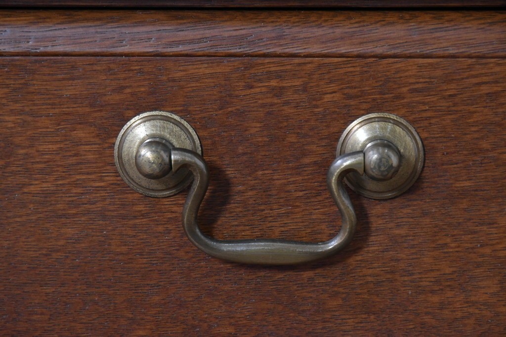 中古　美品　楢(ナラ)材　引き出し3杯付き　ルネッサンスナイトテーブル　定価約7万円　(R-087426)