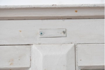 和製アンティーク　希少サイズ　ホワイトペイントが可愛らしい全面ガラスの小さなケビント　(R-087427)