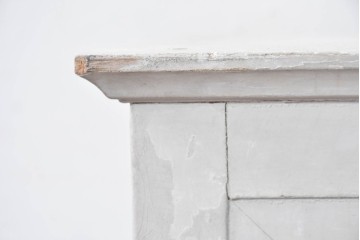 和製アンティーク　希少サイズ　ホワイトペイントが可愛らしい全面ガラスの小さなケビント　(R-087427)