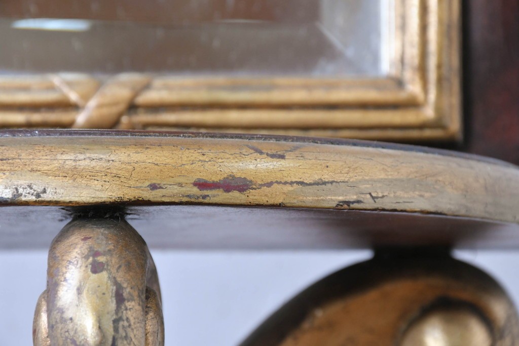 中古　THEODORE ALEXANDER(セオドア・アレキサンダー)　ジョージアン様式　シェルフ付きウォールミラー　(R-087431)