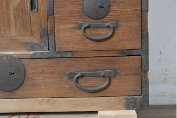 和製アンティーク　総桐材　時代を感じる木地の味わいが魅力の小箪笥　(R-087435)