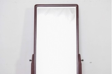 中古　美品　カバー付き　漆塗り　雅やかな蒔絵(牡丹図)が施された姿見　(R-087436)