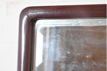 中古　美品　カバー付き　漆塗り　雅やかな蒔絵(牡丹図)が施された姿見　(R-087436)