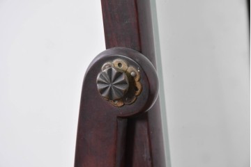 和製アンティーク　指物工芸家具　紫檀(シタン)材　木色が美しい透かし彫り入りの鏡台　(R-087437)