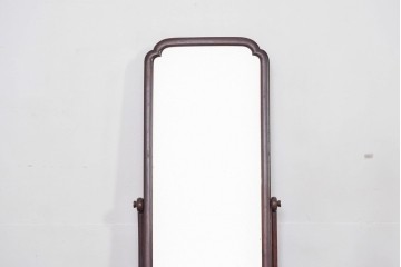 和製アンティーク　指物工芸家具　紫檀(シタン)材　木色が美しい透かし彫り入りの鏡台　(R-087437)