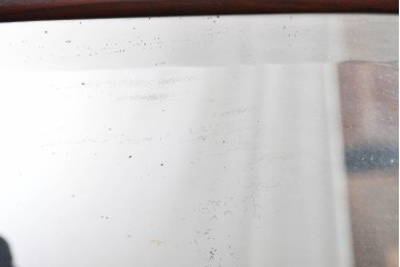 和製アンティーク　指物工芸家具　紫檀(シタン)材　木色が美しい透かし彫り入りの鏡台　(R-087437)